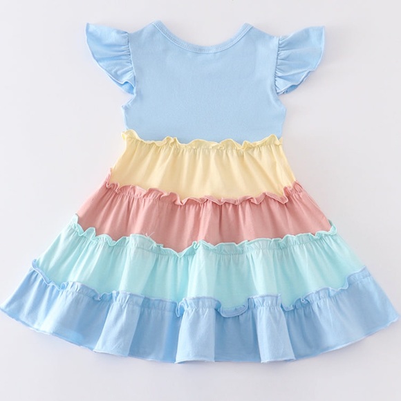 Blue Ruffle Dress - Picture 2 of 4